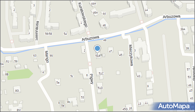 Warszawa, Arbuzowa, 51A, mapa Warszawy