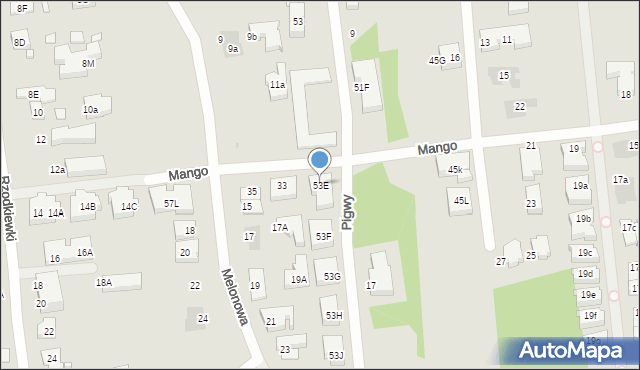 Warszawa, Arbuzowa, 53E, mapa Warszawy