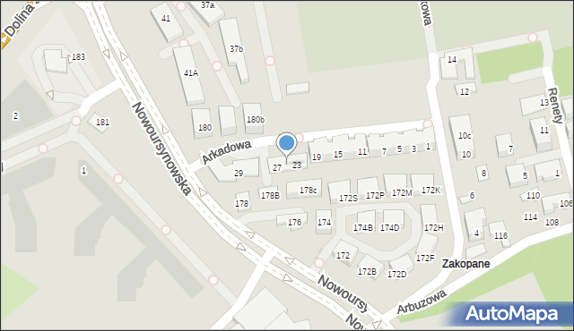 Warszawa, Arkadowa, 25, mapa Warszawy