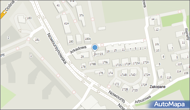 Warszawa, Arkadowa, 27, mapa Warszawy