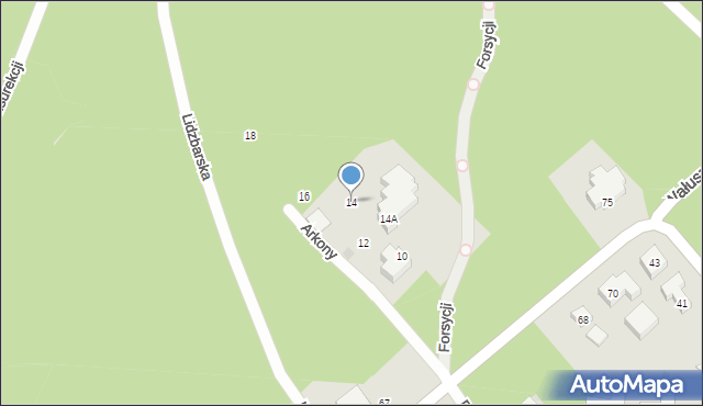 Warszawa, Arkony, 14, mapa Warszawy