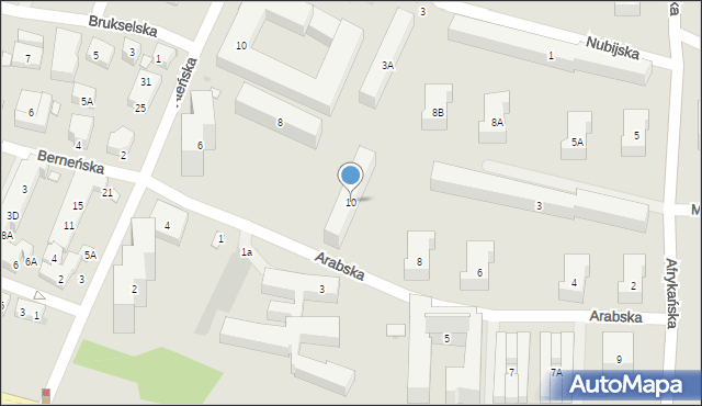 Warszawa, Arabska, 10, mapa Warszawy