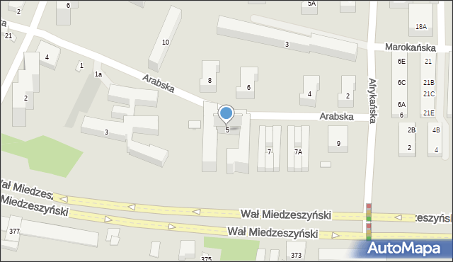 Warszawa, Arabska, 5, mapa Warszawy