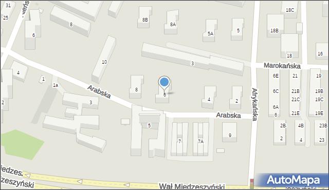 Warszawa, Arabska, 6, mapa Warszawy