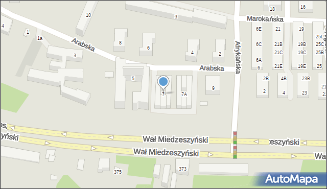 Warszawa, Arabska, 7, mapa Warszawy