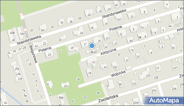 Warszawa, Arktyczna, 14a, mapa Warszawy