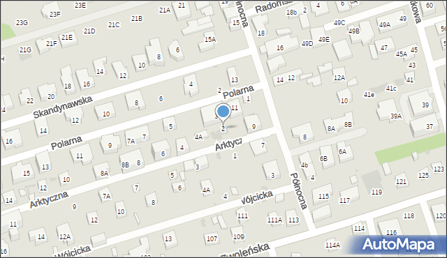 Warszawa, Arktyczna, 2, mapa Warszawy