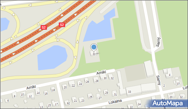 Warszawa, Arniki, 11, mapa Warszawy