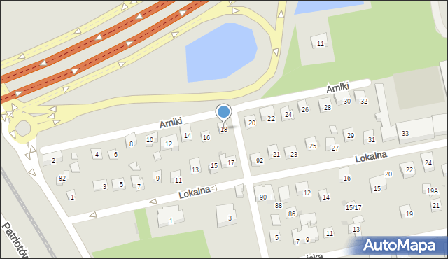 Warszawa, Arniki, 18, mapa Warszawy