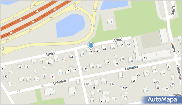 Warszawa, Arniki, 22, mapa Warszawy