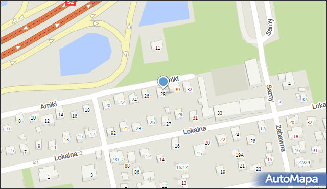 Warszawa, Arniki, 28, mapa Warszawy