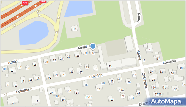 Warszawa, Arniki, 32, mapa Warszawy