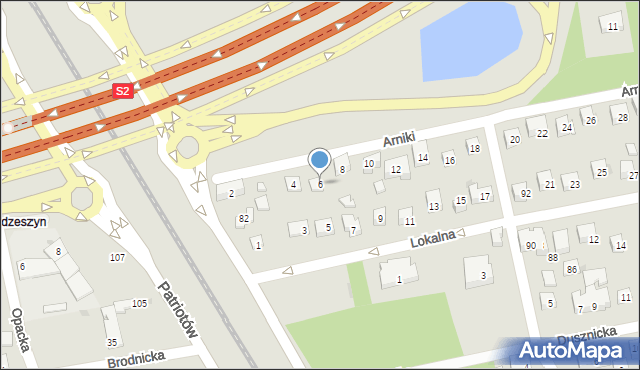 Warszawa, Arniki, 6, mapa Warszawy