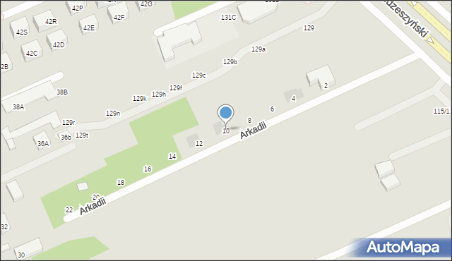 Warszawa, Arkadii, 10, mapa Warszawy