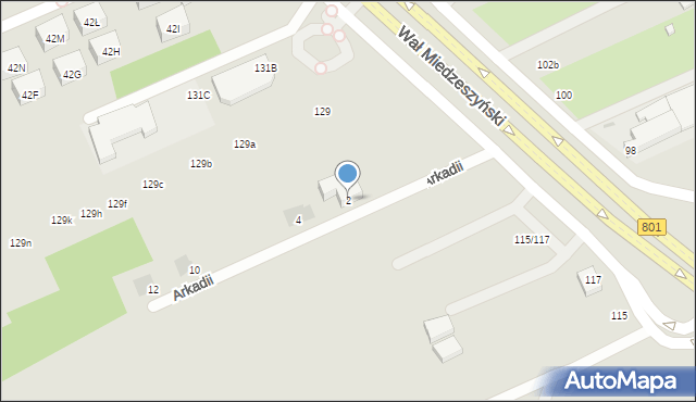 Warszawa, Arkadii, 2, mapa Warszawy