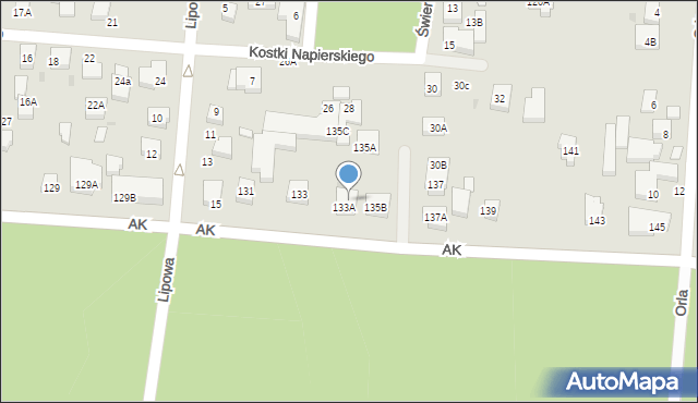 Warszawa, Armii Krajowej, 135, mapa Warszawy