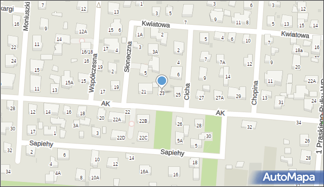 Warszawa, Armii Krajowej, 23, mapa Warszawy