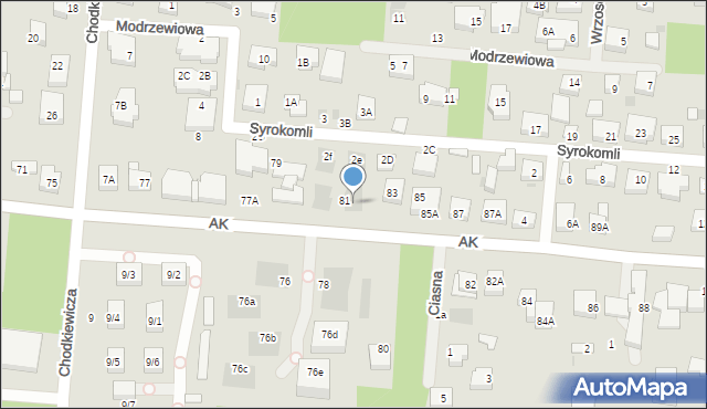 Warszawa, Armii Krajowej, 81b, mapa Warszawy