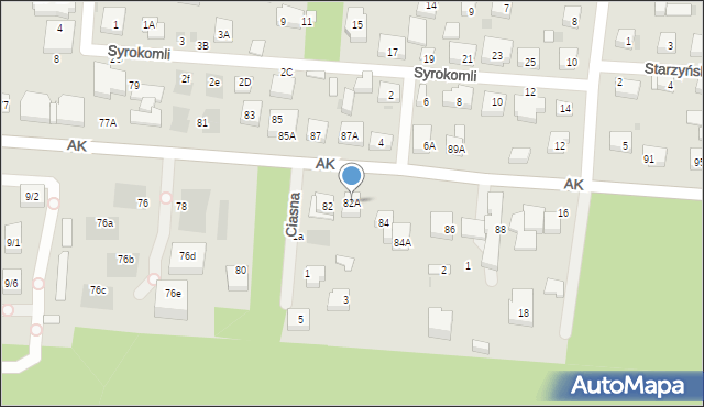 Warszawa, Armii Krajowej, 82A, mapa Warszawy