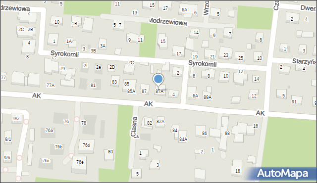 Warszawa, Armii Krajowej, 87A, mapa Warszawy