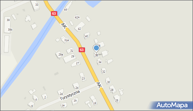 Węgorzewo, Armii Krajowej, 36, mapa Węgorzewo