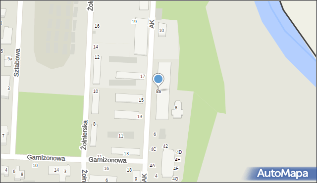 Włodawa, Armii Krajowej, 8a, mapa Włodawa