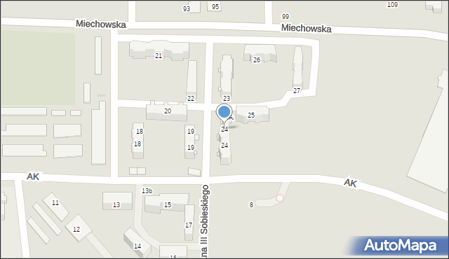 Wolbrom, Armii Krajowej, 24, mapa Wolbrom