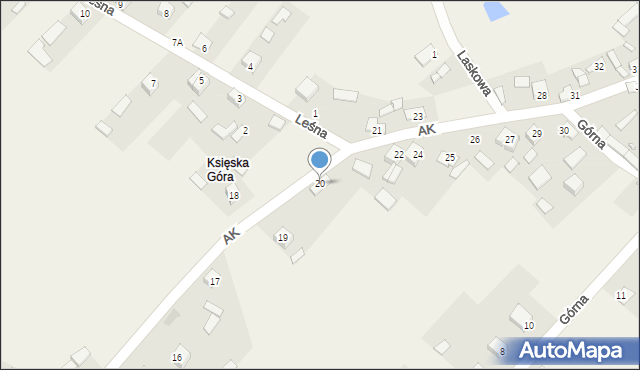 Wolica, Armii Krajowej, 20, mapa Wolica