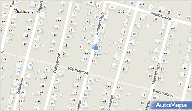 Wrocław, Arctowskiego Henryka, 12A, mapa Wrocławia