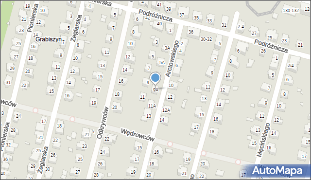 Wrocław, Arctowskiego Henryka, 9A, mapa Wrocławia