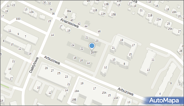 Wrocław, Arbuzowa, 20, mapa Wrocławia