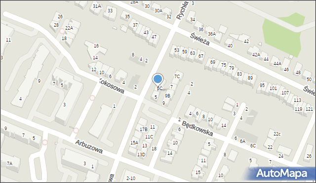 Wrocław, Arachidowa, 5B, mapa Wrocławia