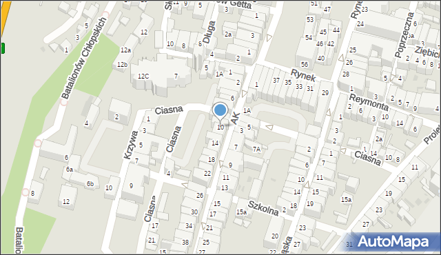 Ząbkowice Śląskie, Armii Krajowej, 10, mapa Ząbkowice Śląskie