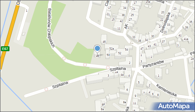 Ząbkowice Śląskie, Armii Krajowej, 48, mapa Ząbkowice Śląskie