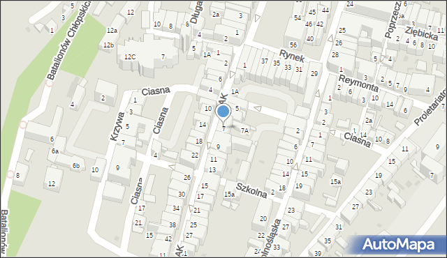 Ząbkowice Śląskie, Armii Krajowej, 7, mapa Ząbkowice Śląskie