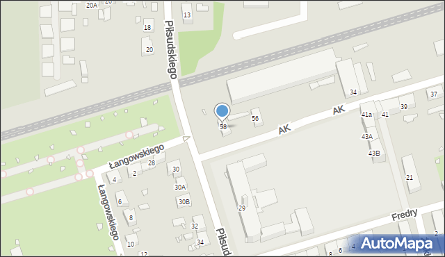 Zabrze, Armii Krajowej, 58, mapa Zabrza