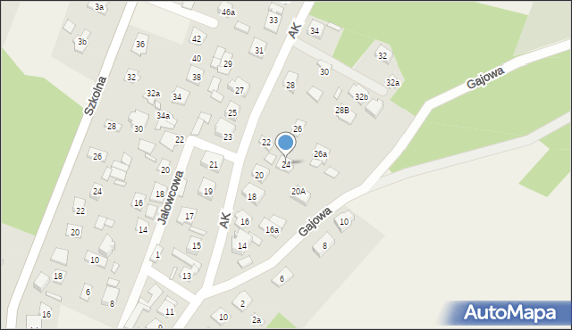 Zagościniec, Armii Krajowej, 24, mapa Zagościniec