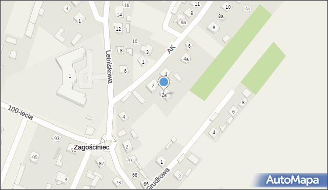 Zagościniec, Armii Krajowej, 2a, mapa Zagościniec