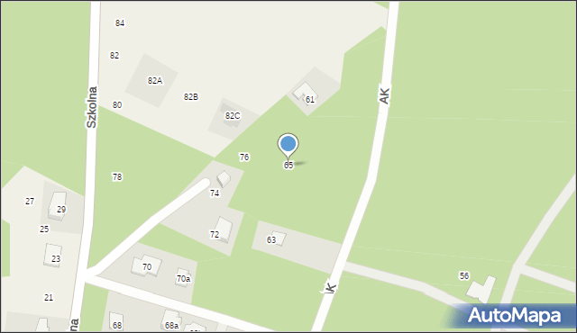 Zagościniec, Armii Krajowej, 65, mapa Zagościniec