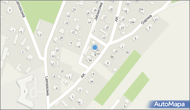 Zagościniec, Armii Krajowej, 9, mapa Zagościniec