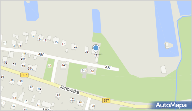 Zaklików, Armii Krajowej, 23, mapa Zaklików