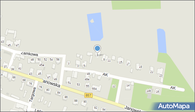 Zaklików, Armii Krajowej, 7, mapa Zaklików