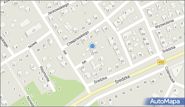 Zaniemyśl, Armii Krajowej, 11, mapa Zaniemyśl