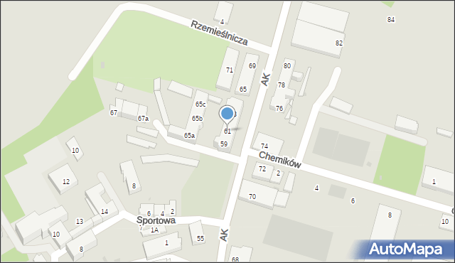 Żarów, Armii Krajowej, 61, mapa Żarów