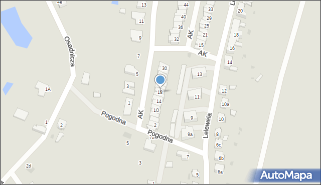 Żary, Armii Krajowej, 18, mapa Żary