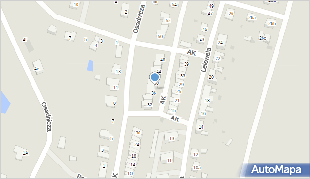 Żary, Armii Krajowej, 38, mapa Żary