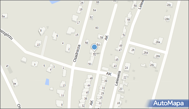 Żary, Armii Krajowej, 52, mapa Żary