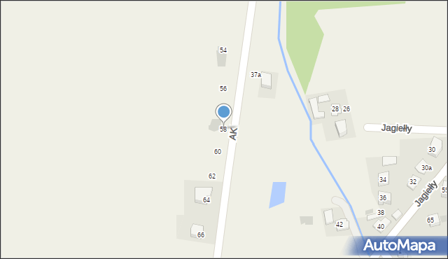 Zasole, Armii Krajowej, 58, mapa Zasole