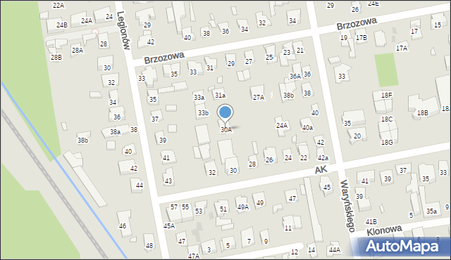 Zielonka, Armii Krajowej, 30A, mapa Zielonka