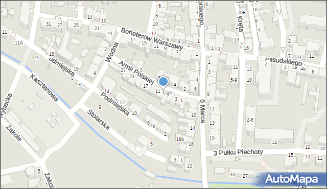 Złocieniec, Armii Polskiej, 9, mapa Złocieniec